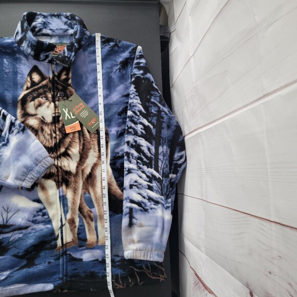 Y2K Trail Crest Outdoorsmen Men’s XL Wolves Nature Full Zip Fleece Jacket, NWT - Picture 6 of 6